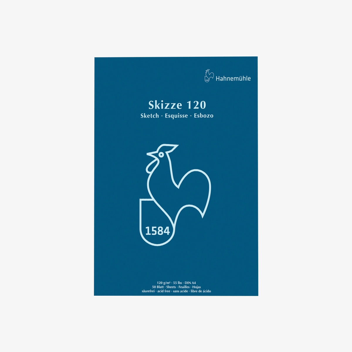 Skizzenblock-120grm-Hahnemuehle-Skizze120-50blatt-A4-Cover-Front-Produktansicht