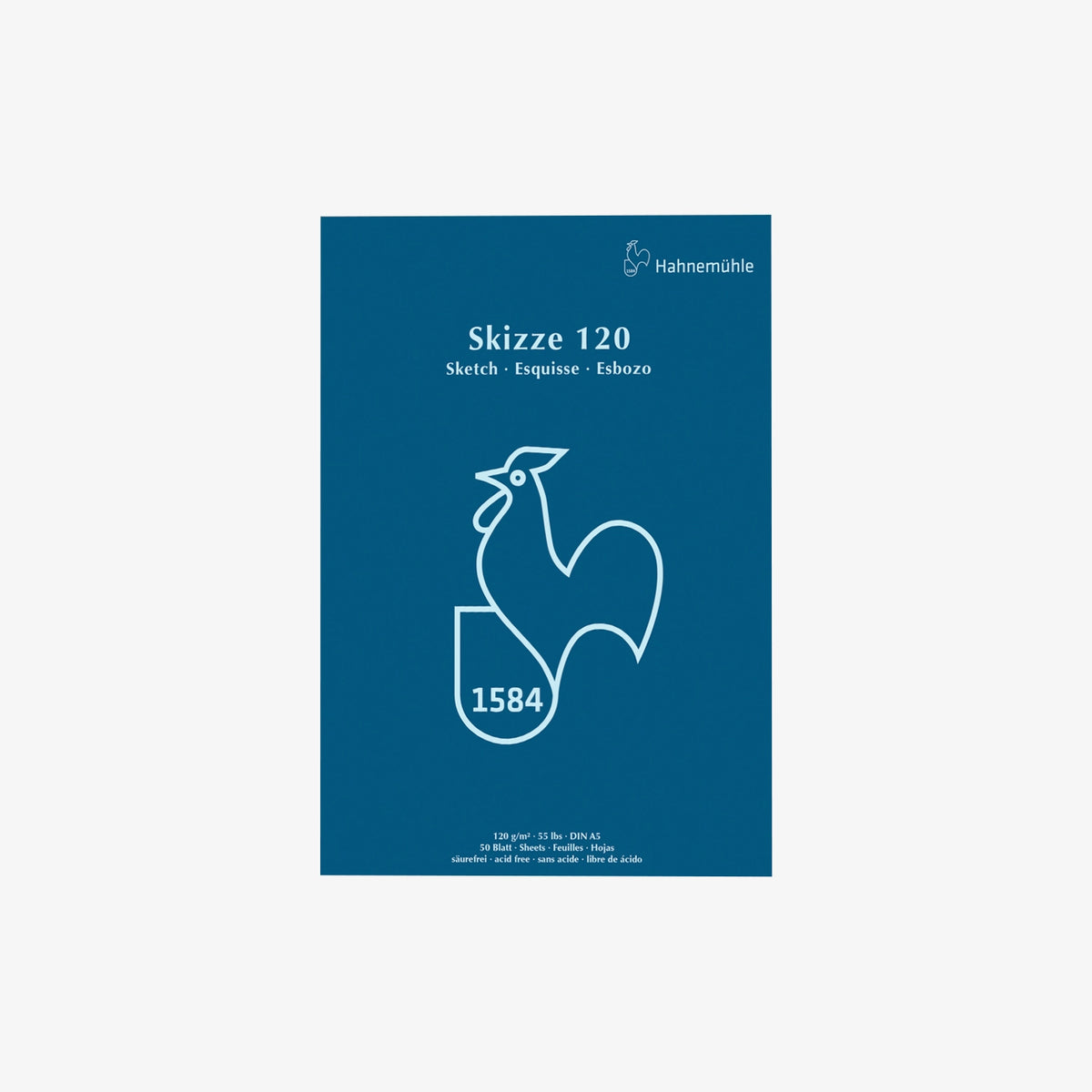 Skizzenblock-120grm-Hahnemuehle-Skizze120-50blatt-A5-Cover-Front-Produktansicht