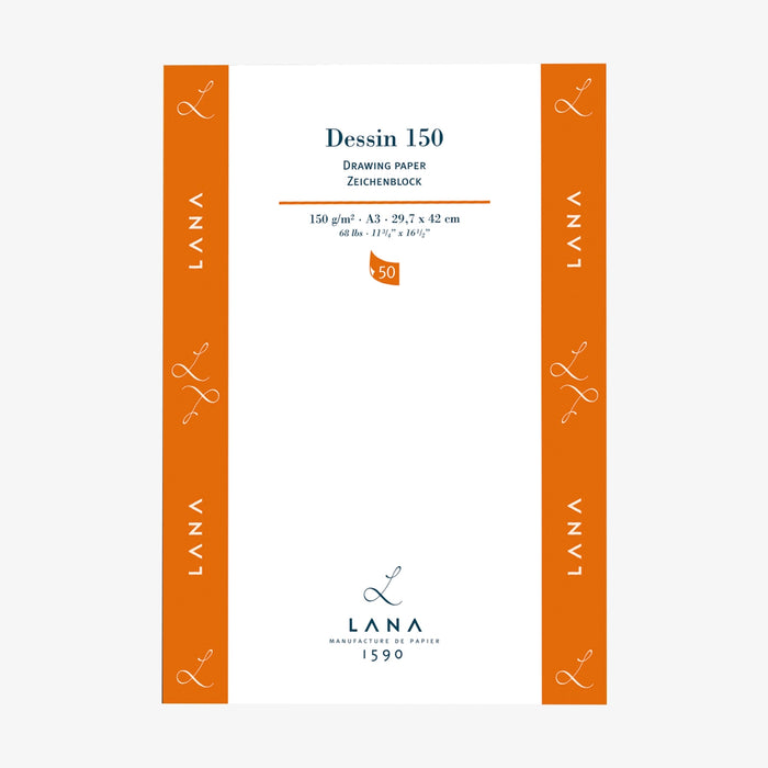 Skizzenblock-150grm-Lana-Dessin-50blatt-A3-Cover-Front-Produktansicht