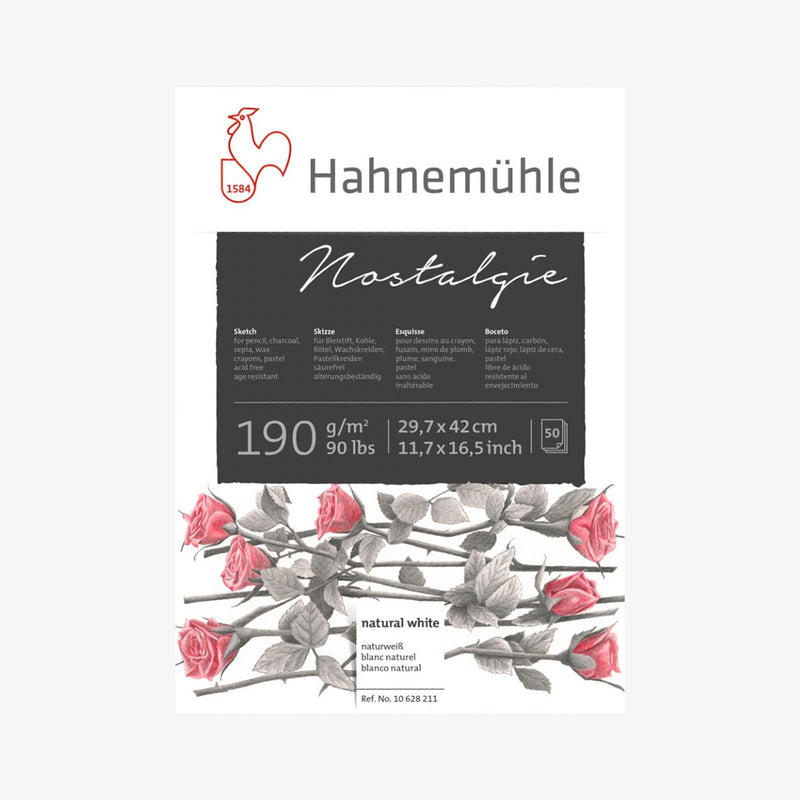 Skizzenblock-190grm-Hahnemuehle-Nostalgie-50blatt-A3-Cover-Front-Produktansicht_