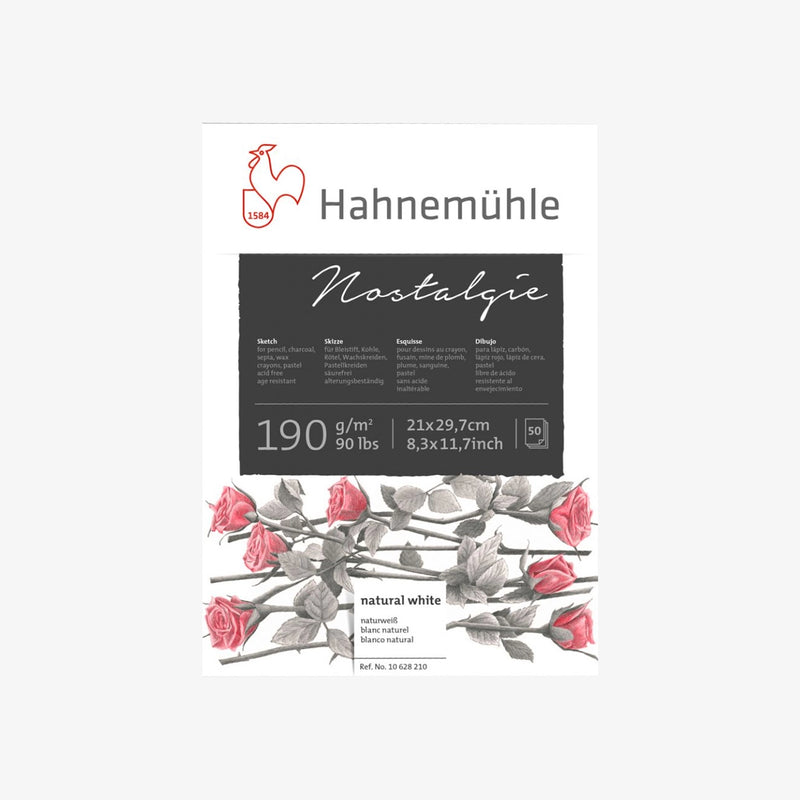 Skizzenblock-190grm-Hahnemuehle-Nostalgie-50blatt-A4-Cover-Front-Produktansicht_