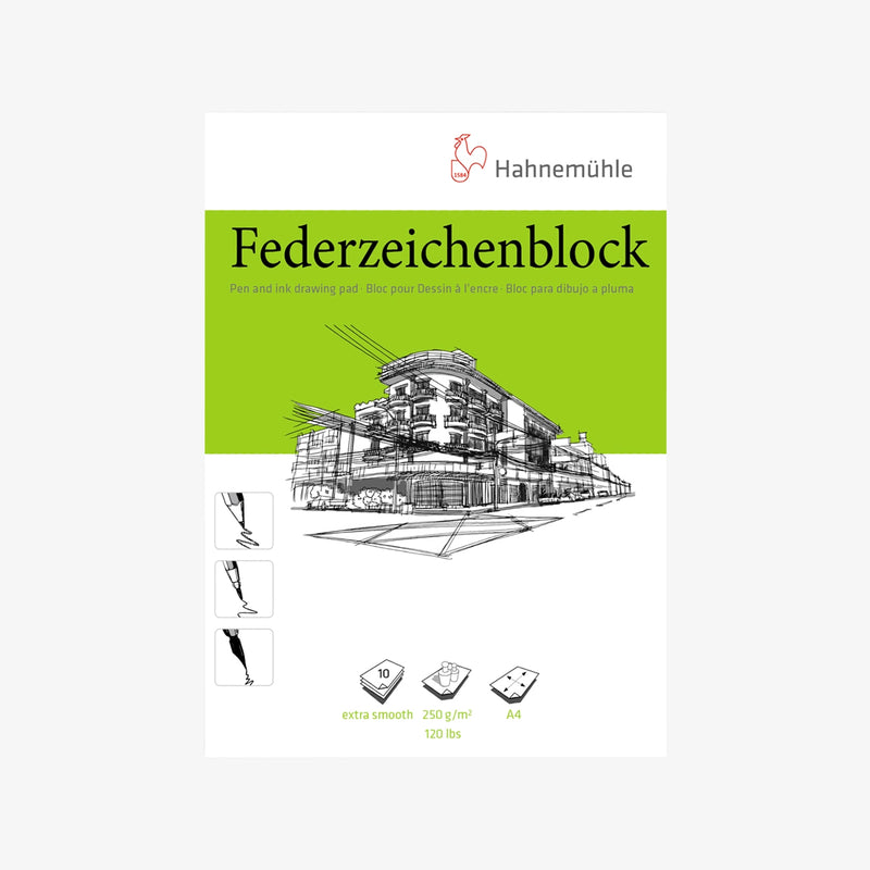 Skizzenblock-Federzeichenblock-HAhnemuehle-_250grm_-Naturweiss-_extrem-_glatt-10-Blatt-A4-Produktansicht-cover-vorn