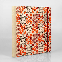 Skizzenbuch / Sketchbook / 21x21cm / 96 Blatt / Blanko / Blumenranken orange rot