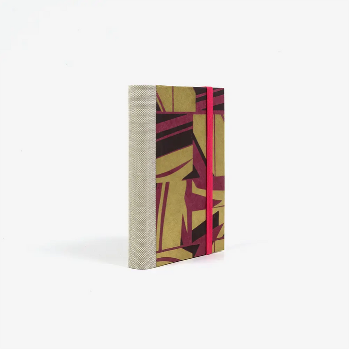Skizzenbuch-9x14cm-244-Seiten-blanko-Loktapapier-Motiv-abstrakt-Gold-auf-Pink-cover-seitlich-von-hinten