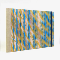Skizzenbuch-A4-quer-cover-Chiyogami-papier-Motiv-blau-gold-rot-gewellte-Streifen-seitlich-von-hinten