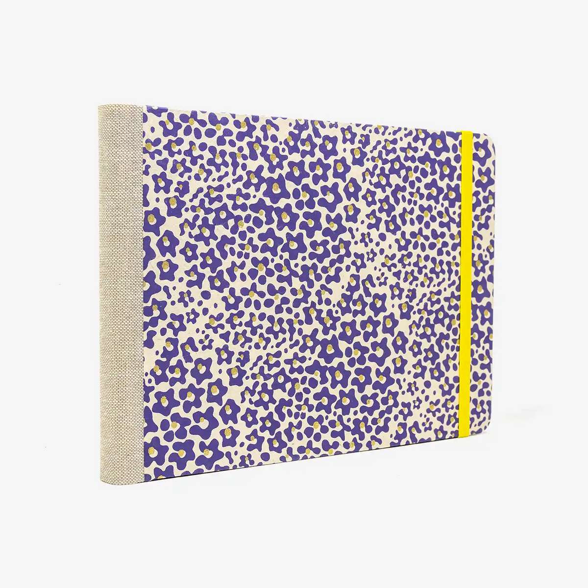 Skizzenbuch / A5 quer / 192 Seiten / Loktapapier / Tiermuster-Purple-Gold-auf-Natur