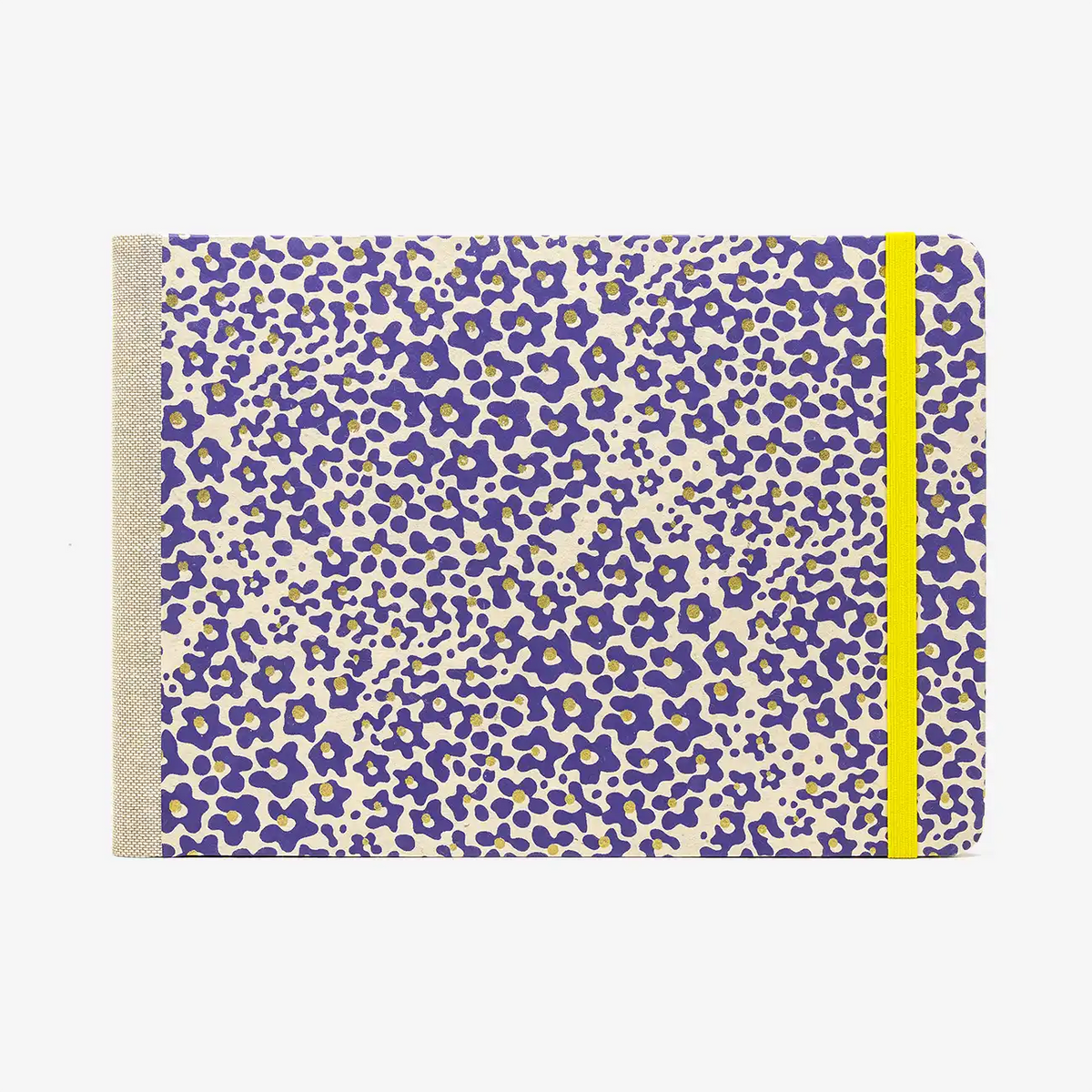 Skizzenbuch / A5 quer / 192 Seiten / Loktapapier / Tiermuster-Purple-Gold-auf-Natur