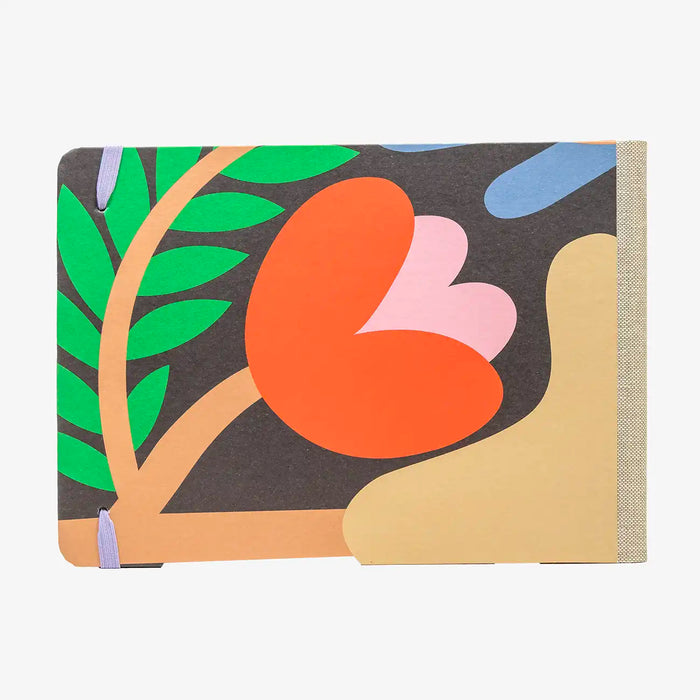 Skizzenbuch-A5-blanko-Querformat-mit-Offsetpapier-bezogen-Motiv-grosse_Blumen-von-hinten