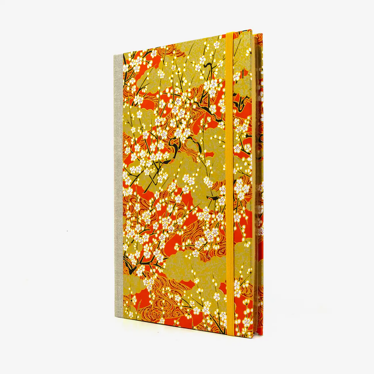 Skizzenbuch-A5-mit-Goldschnitt-cover-bezogen-mit-chiyogami-Papier-160-Seiten-Motiv-Landschaft-gold-seitlich-von-vorrn