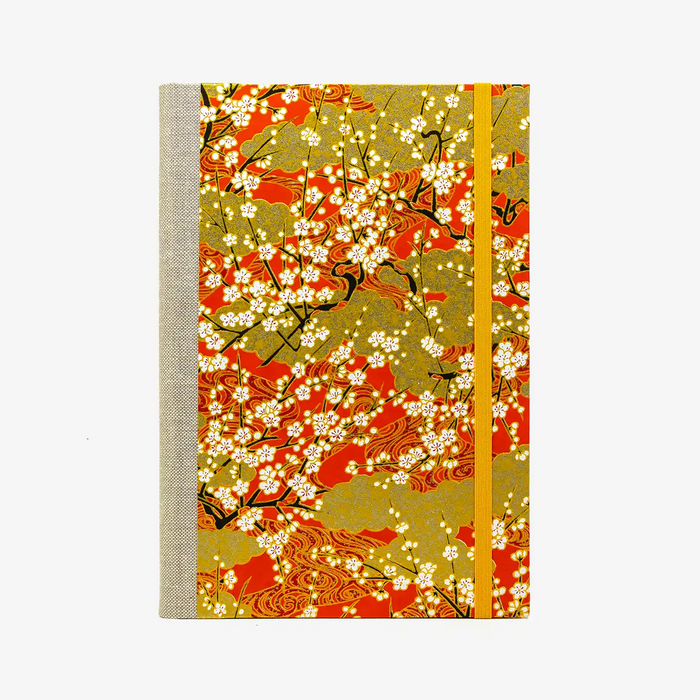 Skizzenbuch-A5-mit-Goldschnitt-cover-bezogen-mit-chiyogami-Papier-160-Seiten-Motiv-Landschaft-gold-von-vorrn