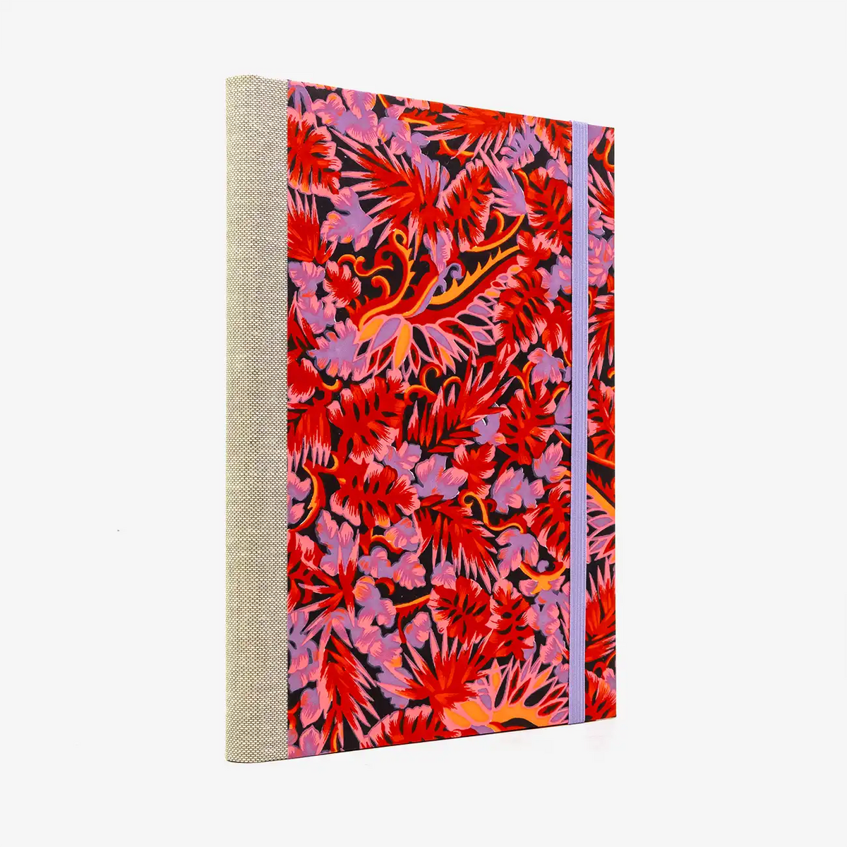 Skizzenbuch-A5-mit-Goldschnitt-cover-bezogen-mit-chiyogami-Papier-160-Seiten-Motiv-Monstera-rose-seitlich-von-hinten