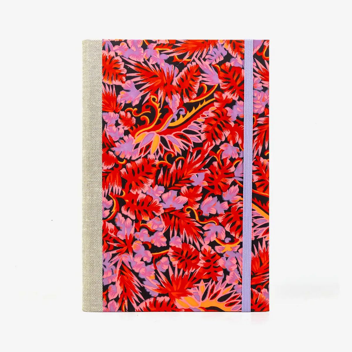 Skizzenbuch-A5-mit-Goldschnitt-cover-bezogen-mit-chiyogami-Papier-160-Seiten-Motiv-Monstera-rose-von-vorrn