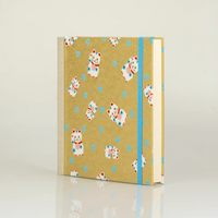 Skizzenbuch / Sketchbook / 15x15cm / Blanko / Chiyogami / Winkekatze-Gold