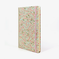 Skizzenbuch-blanko-A5-160seiten-cover-Chiyogami-Motiv-Blumenwiese-Rosa-auf-hellblauseitlich-vorn