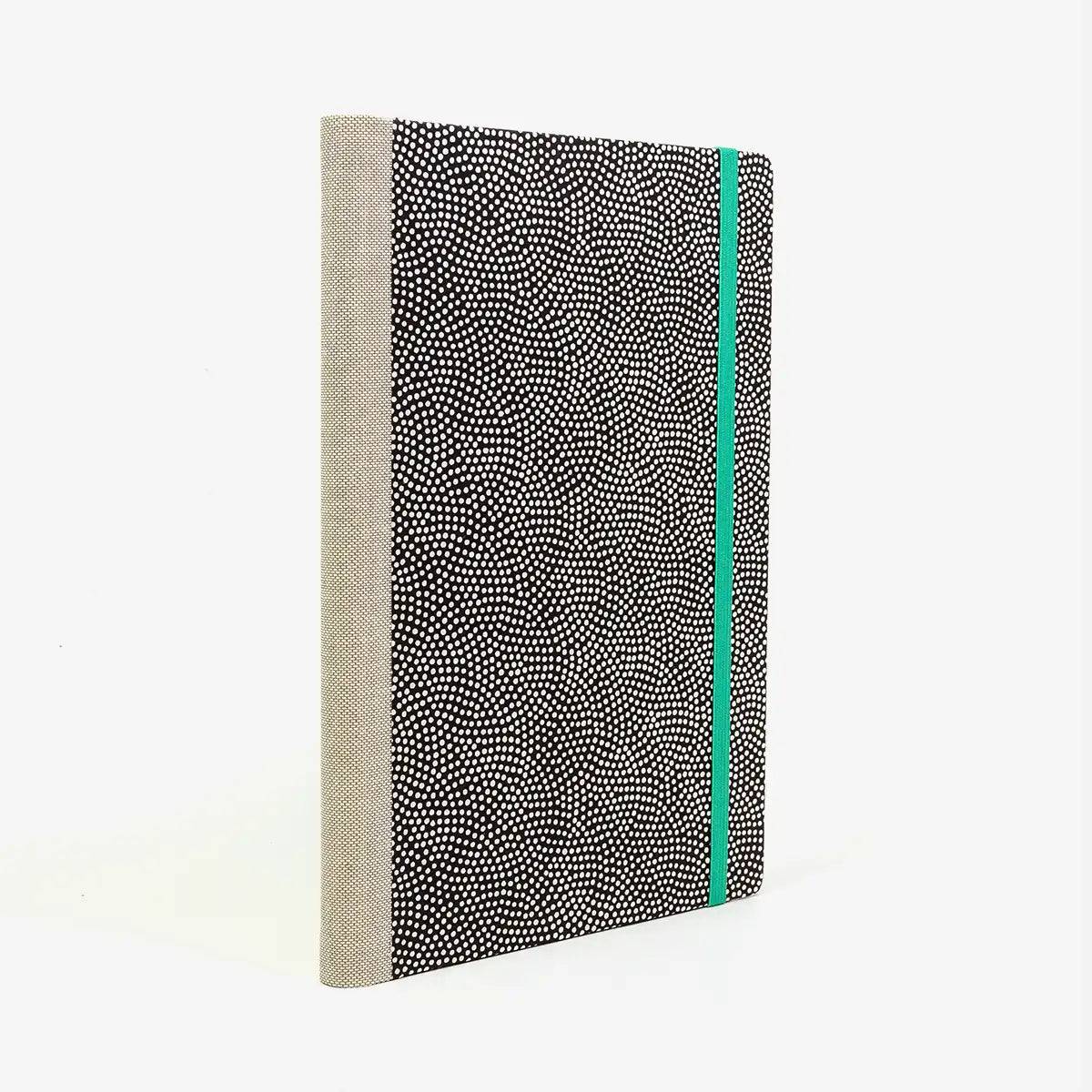Skizzenbuch-blanko-A5-160seiten-cover-chiyogami-Motiv-Same-komon-weiss-schwarz-seitlich-hinten