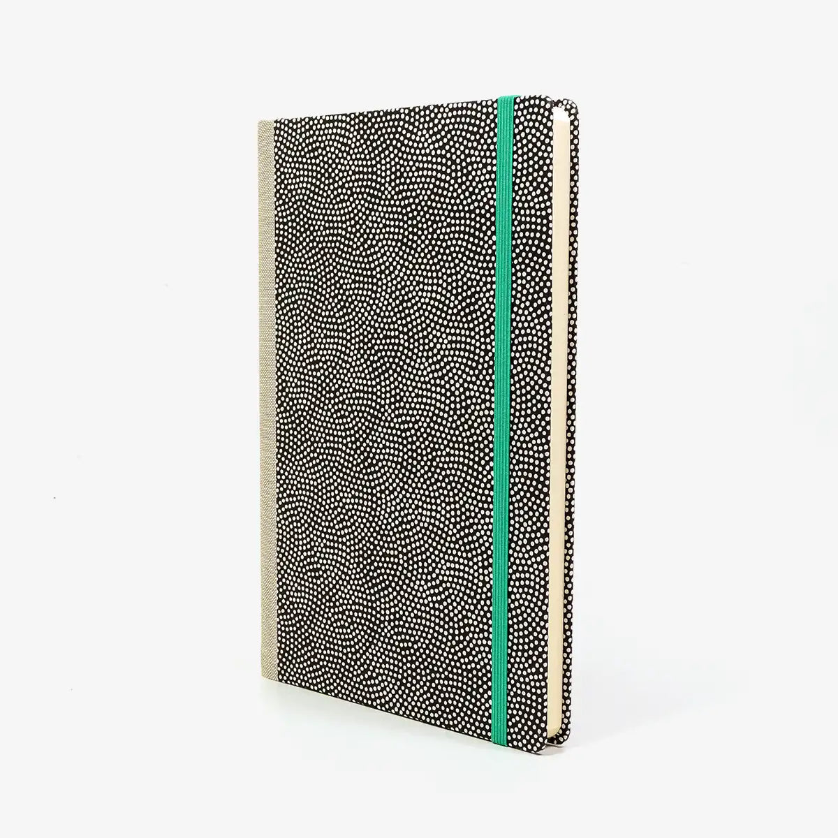 Skizzenbuch-blanko-A5-160seiten-cover-chiyogami-Motiv-Same-komon-weiss-schwarz-seitlich-vorn