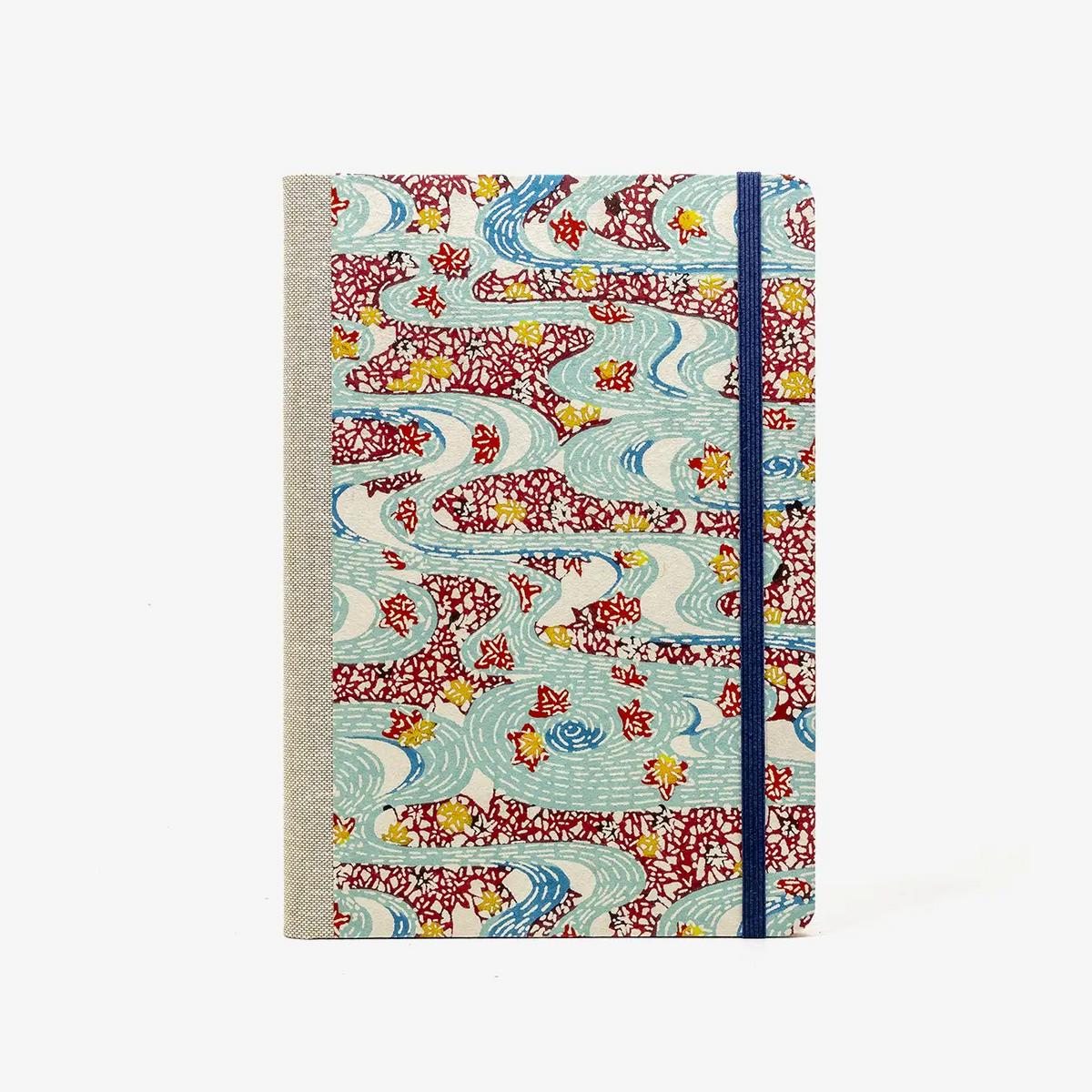 Skizzenbuch-blanko-A5-192seiten-mit-KAtazome-Shi-Flusslandschaft-bezogen-cover-von-vorn