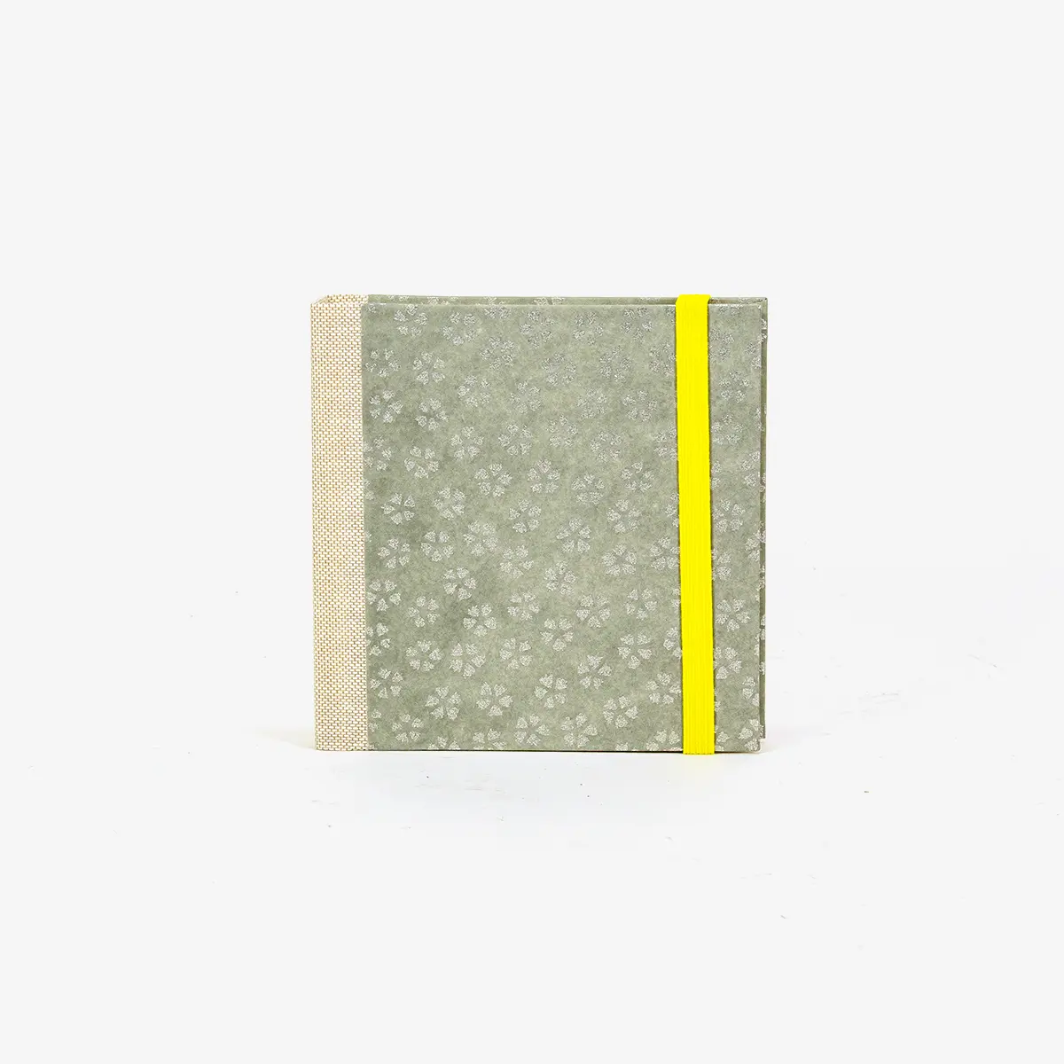 Skizzenbuch-blaupause-10x10cm-160-leere-Seiten-Cover-Vorn-Bezogen-mit-Geometrisch-Bluete-silberaufgrau