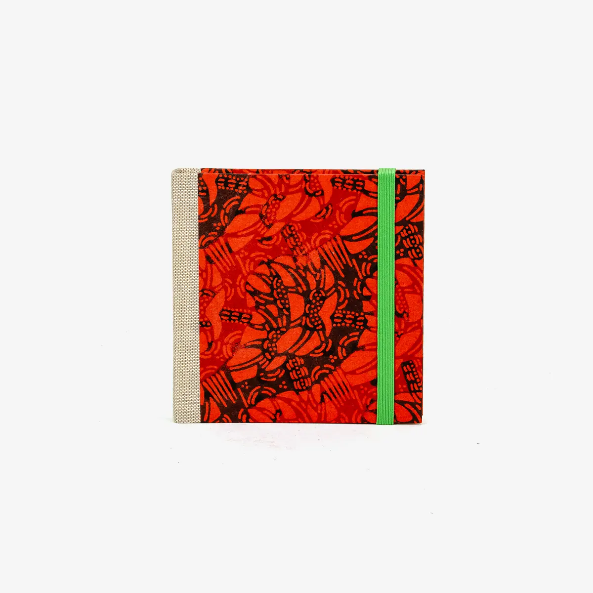 Skizzenbuch-blaupause-10x10cm-160-leere-Seiten-Cover-Vorn-Bezogen-mit-Katazome-Shi-Bambus-auf-rot