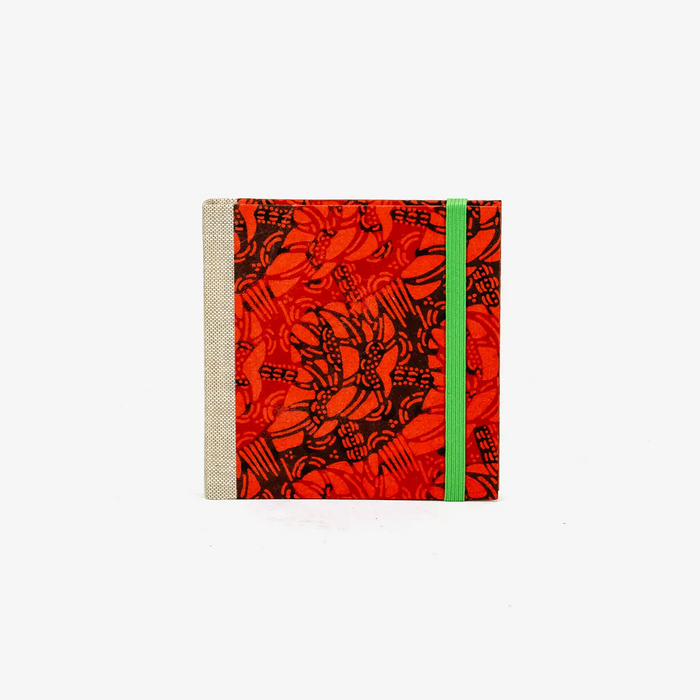 Skizzenbuch-blaupause-10x10cm-160-leere-Seiten-Cover-Vorn-Bezogen-mit-Katazome-Shi-Bambus-auf-rot
