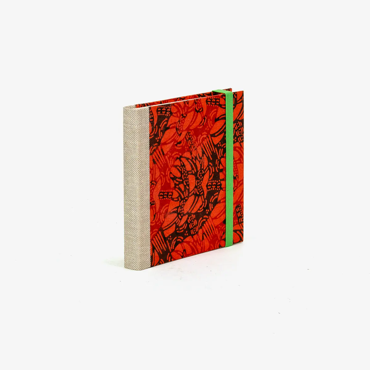Skizzenbuch-blaupause-10x10cm-160-leere-Seiten-Cover-seitlich-hinten-Bezogen-mit-Katazome-Shi-Bambus-auf-rot
