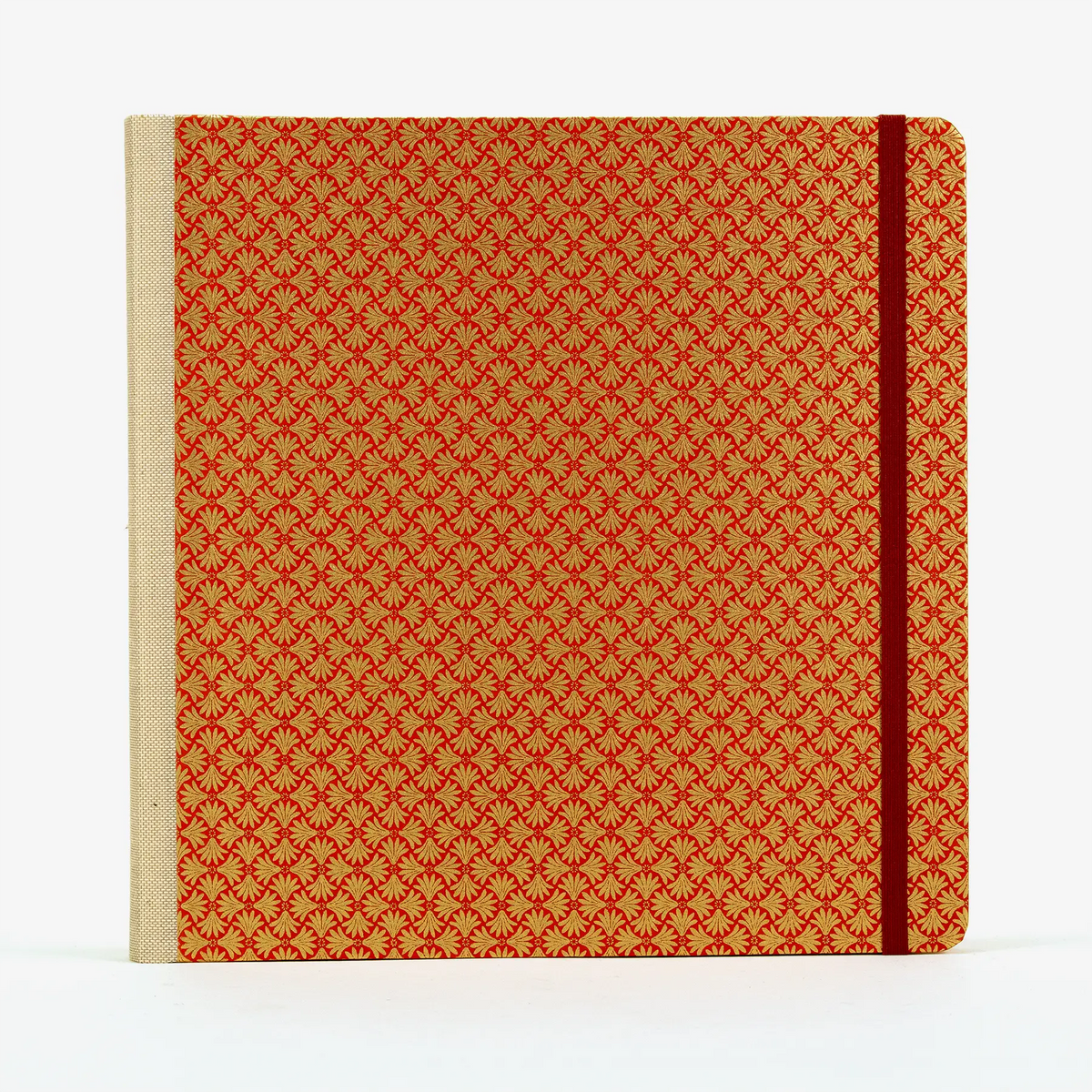 Skizzenbuch / 192 Seiten / fadengeheftet / Chiyogami / Goldenes Ornament auf Rot