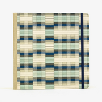 Skizzenbuch / 192 Seiten / fadengeheftet / Chiyogami / geometrisch mit blau und grau Tönen