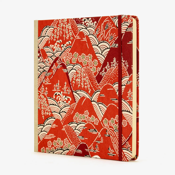 Skizzenbuch / 192 Seiten / fadengeheftet / Katazome Shi / Berge Rot