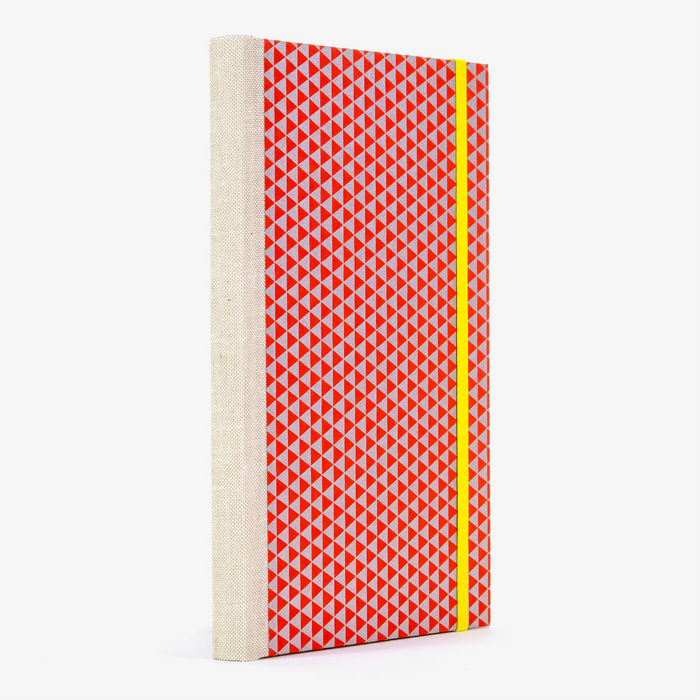 Skizzenbuch / Sonderedition 1 / 21,5x15cm / Chiyogami "Dreiecke Rot auf Silber"