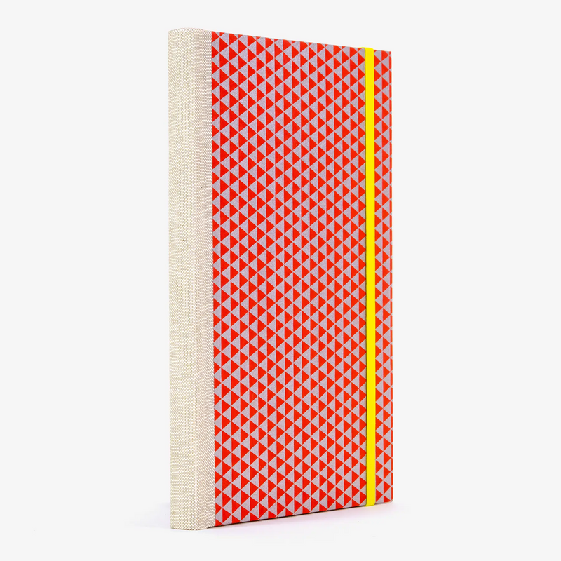 Skizzenbuch / Sonderedition 1 / 21,5x15cm / Chiyogami "Dreiecke Rot auf Silber"