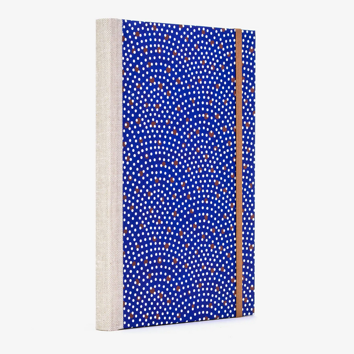 Skizzenbuch / Sonderedition 1 / 21,5x15cm / Chiyogami "Haifischhaut blau mit weißen und braunen Dots"