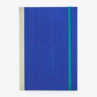Skizzenbuch / Sonderedition 1 / 21,5x15cm / Chiyogami "Streifen pertol und Lilac auf Blau"