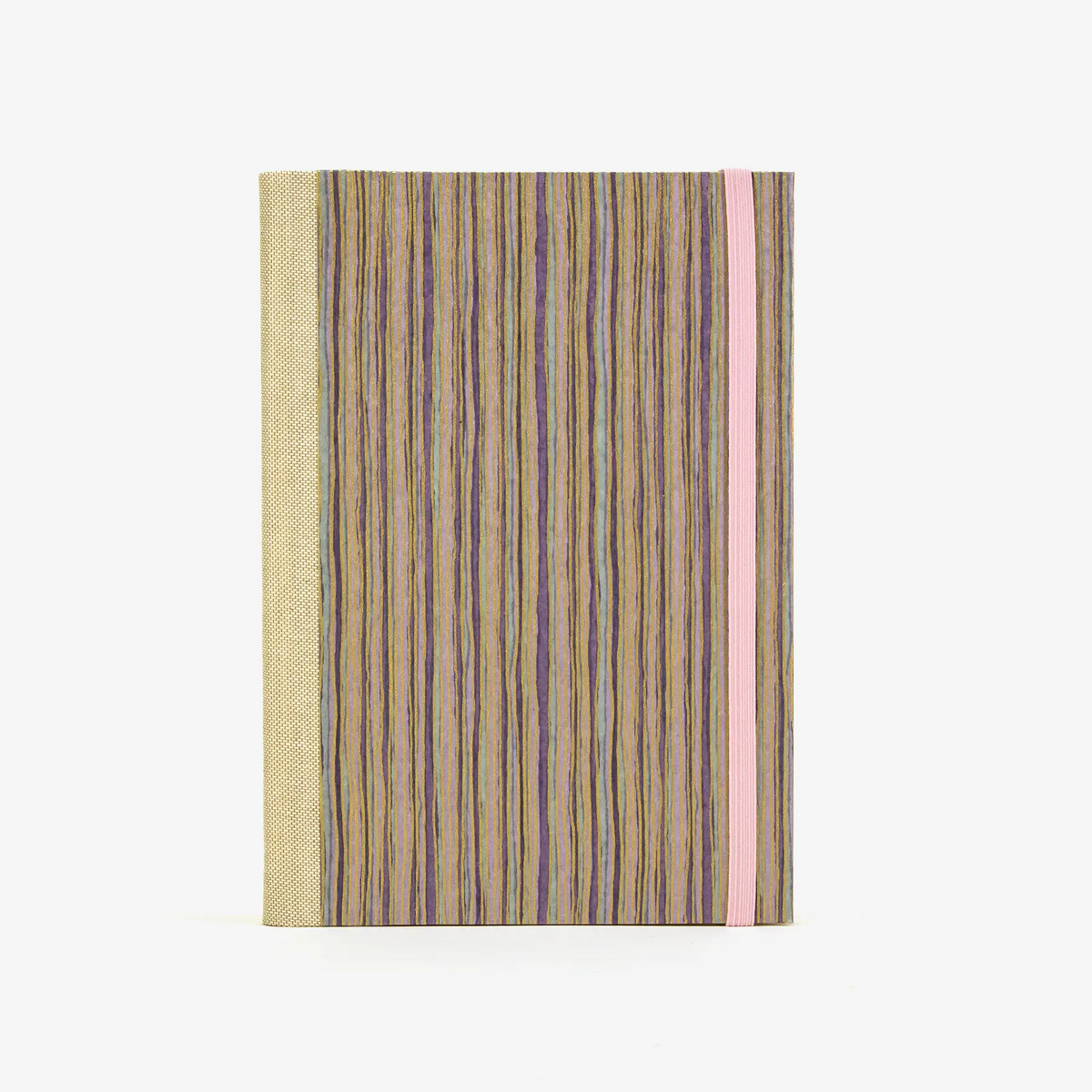 Skizzenbuch / Sonderedition 1 / 18x13cm / Chiyogami "Streifen Lila Petrol Gold"
