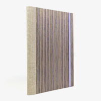 Notizbuch - 17x24 -liniert - 160 Seiten -Chiyogami- Papier- Design:- Streifen -Purple - Gold -Flieder-cover-von-hinten