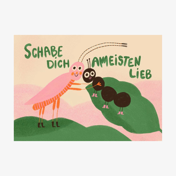 Slinga-Postkarte-125-Schabe-Dich-Lieb-Text-Schabe-dich-ameisten-lieb-Produktansicht-1