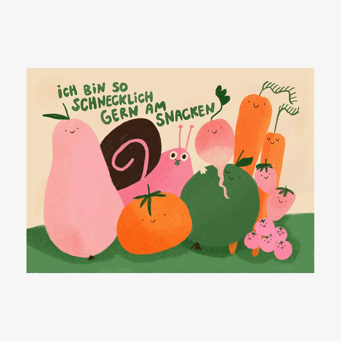 Slinga-Postkarte-143-Schnecklich-gerne-Snacken-Text-ich-bin-so-schnecklich gern-am-snacken-Produktansicht-1