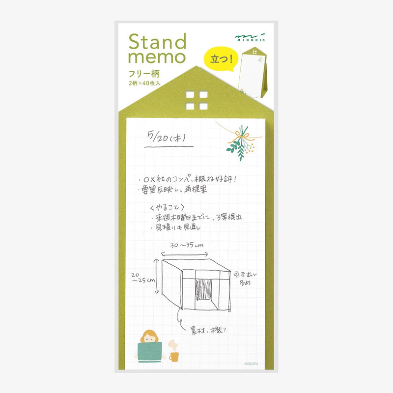Standmemo-Pad-Midori-2-verschiedene-Designs-40blatt-Produktansicht-in-verpackung