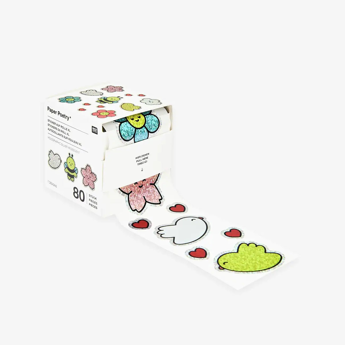 Sticker-Rolle-Chingu-Blumen-Holografisch-5x5cm-80-Sticker-Verpackung_Inhalt