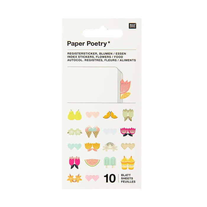 Sticker / Stickerbuch / Register Blumen 10 Blatt