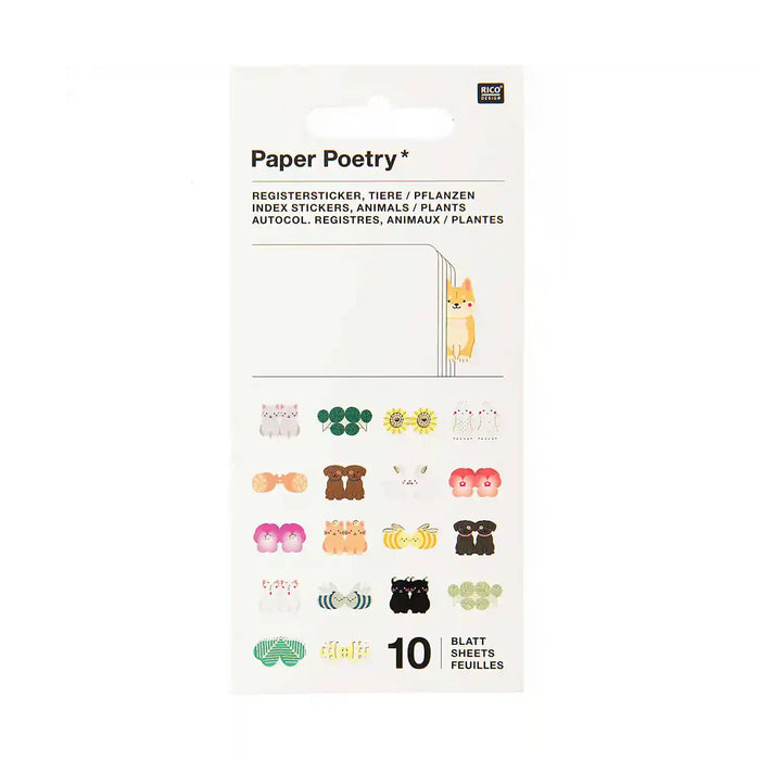 Sticker / Stickerbuch / Register Tiere 10 Blatt