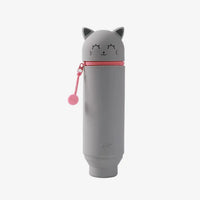 Stifte-Etui-Silikon-Katze-Grau-Stiftetasche-6x6x21_5cm-Produktansicht-2