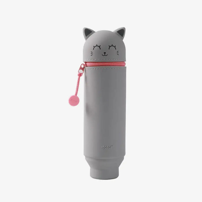 Stifte-Etui-Silikon-Katze-Grau-Stiftetasche-6x6x21_5cm-Produktansicht-2