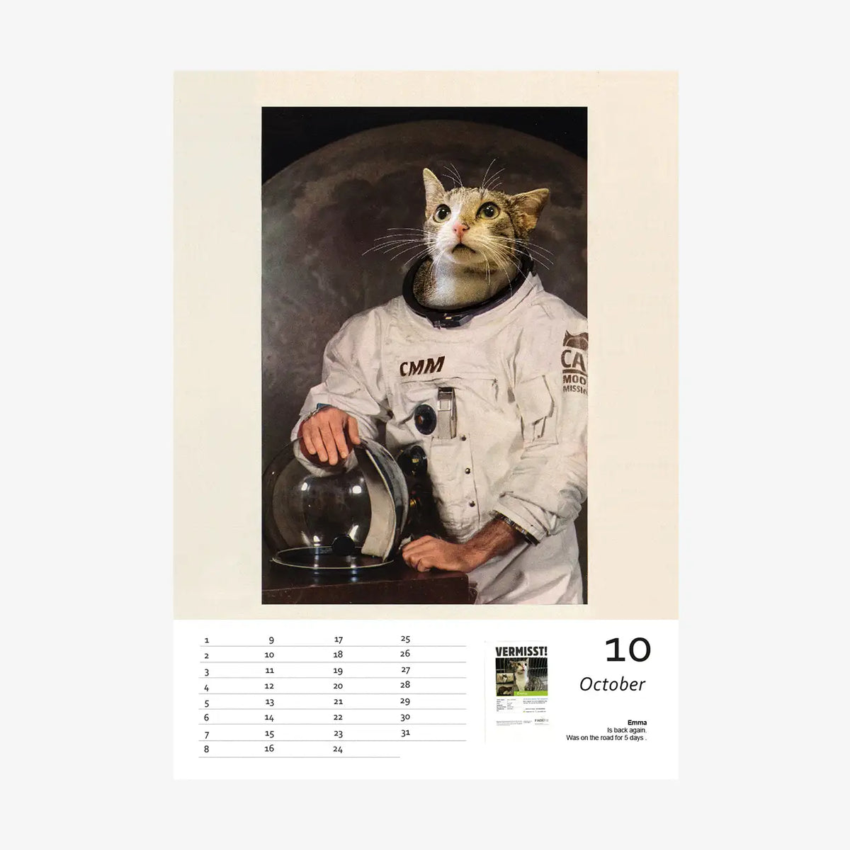 Stray-Immerwaehrender-Kalender-A4-12-Kalenderblaetter-1-Deckblatt-Spiralgebunden-Cover-vorn-Oktober-5