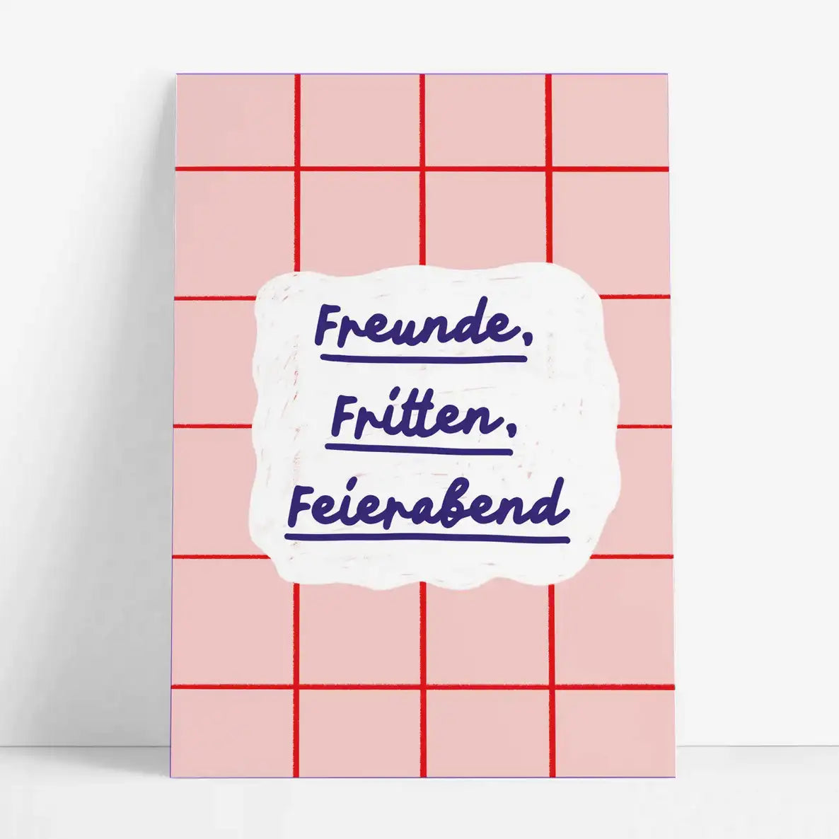 Studio-Danii-Postkarte-Alltaeglich-Motiv-Freunde-rosa-A6-grauerhintergrund
