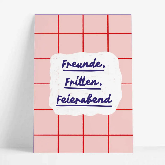 Studio-Danii-Postkarte-Alltaeglich-Motiv-Freunde-rosa-A6-grauerhintergrund