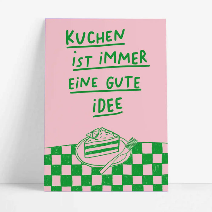 Studio-Danii-Postkarte-Alltaeglich-Motiv-Kuchen-essen-rosa-A6