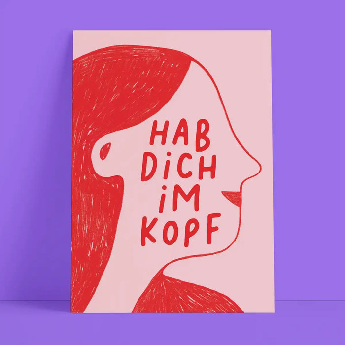 Studio-Danii-Postkarte-liebe-Motiv-Hab-dich-im-Kopf-rosa-A6