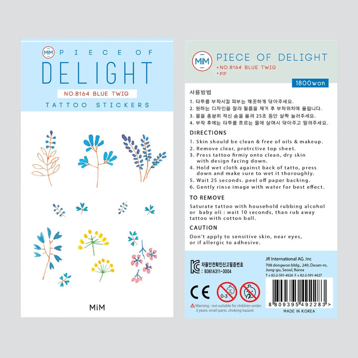 tattoo / Temporär / piece of Delight / no8164 / Blue Twig