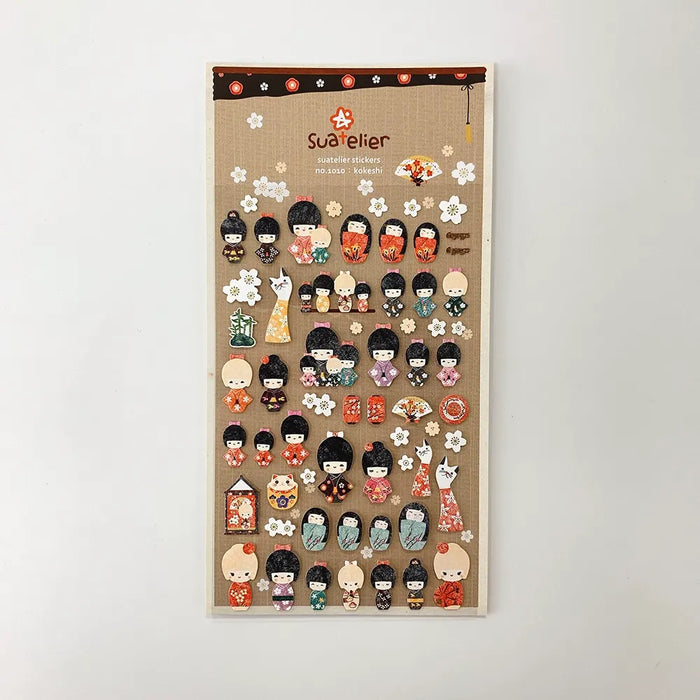 Sticker / daily Deco Sticker / Kokeshi / 92x150mm