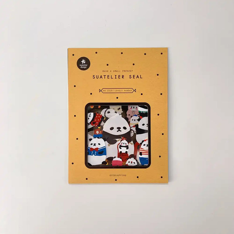 overlapping Sticker / Schöne Pandas / 11x15cm